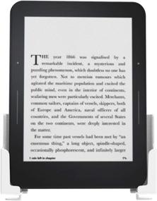 img 2 attached to 📱 Universal Tablet Smartphone eReader Remote Control Holder | Wall Mount Adhesive Rack | iPad Samsung Google Surface Compatible | 3M Adhesive or Screws Installation | White