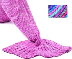 img 3 attached to LAGHCAT Mermaid Tail Blanket Crochet for Adult, Soft All Seasons Snuggle Sleeping Bag Blankets, Classic Pattern, (56"x28", Pink) - Mermaid Blanket