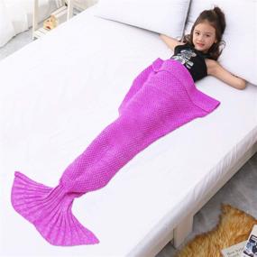 img 2 attached to LAGHCAT Mermaid Tail Blanket Crochet for Adult, Soft All Seasons Snuggle Sleeping Bag Blankets, Classic Pattern, (56"x28", Pink) - Mermaid Blanket