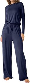 img 3 attached to 👗 LAINAB Women's O Neck Loose Wide Leg Jumpsuits: Stylish Casual Wear with Convenient Pockets