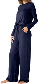 img 2 attached to 👗 LAINAB Women's O Neck Loose Wide Leg Jumpsuits: Stylish Casual Wear with Convenient Pockets