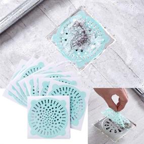 img 1 attached to 10cm Water Filter Hair Catcher Floor Drain Cover (Green) - 30pcs TOPBATHY Disposable Drain Hair Catcher