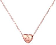 dainty initial necklace for women - s925 sterling silver - heart pendant with 26 alphabet letters a-z logo
