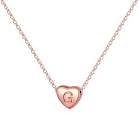 img 4 attached to Dainty Initial Necklace for Women - S925 Sterling Silver - Heart Pendant with 26 Alphabet Letters A-Z