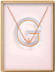 img 3 attached to Dainty Initial Necklace for Women - S925 Sterling Silver - Heart Pendant with 26 Alphabet Letters A-Z
