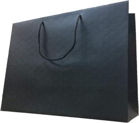 img 1 attached to 🎁 Extra Large Black Gift Bags 16x6x12 - Pack of 10 - Luxury Matte - Embossed - XL Gift Bag - Handles - Black Paper Shopping Bags - Modern - Fancy - Elegant - For Presents - Merchandise - Retail - Boutique - Clothing - Wedding - Birthday - Bridal - Baby Shower