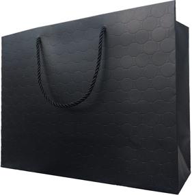 img 4 attached to 🎁 Extra Large Black Gift Bags 16x6x12 - Pack of 10 - Luxury Matte - Embossed - XL Gift Bag - Handles - Black Paper Shopping Bags - Modern - Fancy - Elegant - For Presents - Merchandise - Retail - Boutique - Clothing - Wedding - Birthday - Bridal - Baby Shower