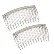 💇 the original grip-tuth hair combs for perfect hair days - set of 2, clear, 3 1/4" wide (40817) logo