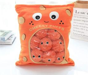 img 3 attached to 🧀 Cheesy Puffs Plush Toy Set - Puff Cheese Puff Stuffed Game Pillow - Delicious Food Dessert Packaging - Ideal Birthday Gift for Girlfriend, Kids, Boys, and Girls (6pcs per Bag)