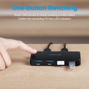 img 1 attached to 💻 Convenient USB Switch with 4 USB 3.0 Ports & 2 PC Ports - Ideal for Mouse, Keyboard, Scanner, Printer - Easy One-Button Switch - Mac/Windows/Linux Compatible - Includes 2 Pack USB Cable and 1 Charging Cable