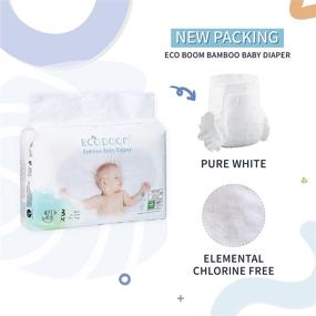 img 3 attached to 🐼 ECO BOOM Bamboo Baby Diapers: 100% Natural, Eco-Friendly, Anti-Leak System, Size 3 (13-22lb), Soft & Sensitive, 32 Count