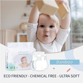 img 1 attached to Подгузники для младенцев из бамбука ECO BOOM: 100% натуральные, экологически чистые, с антипротечной системой, размер 3 (13-22 фунта), мягкие и чувствительные, 32 штуки.