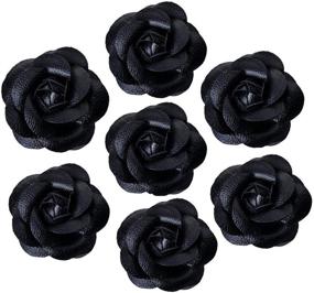 img 4 attached to Stylish DIY Faux Leather Rose Flower Winter Boots Wedding Sandals Sock Scarf Bag Shoe Package - Eternal Flower (Black) - 8PCS Set
