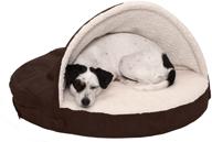 🐶 furhaven cozy pet beds: snuggery hooded burrowing cave tent, deep dish cushion donut dog bed, and more логотип