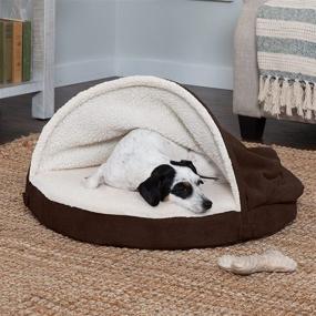 img 2 attached to 🐶 Furhaven Cozy Pet Beds: Snuggery Hooded Burrowing Cave Tent, Deep Dish Cushion Donut Dog Bed, and More