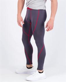 img 2 attached to 🩳 Real Essentials 4 Pack: Men's Compression Pants Base Layer Cool Dry Tights - Active Sports Leggings