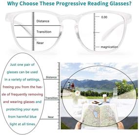 img 3 attached to Enhanced Progressive Multifocus Reading Glasses: Anti-Fog, Blue Light Blocking, Safety Readers for Women and Men