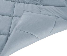 img 3 attached to 🛏️ Sapphire Home 3pc Comforter Set-Queen Size Bed Comforter 90"x90" with 2 Pillow Shams 20"x26"-Plush Alternative Down Comforter-Hypoallergenic Duvet Insert-All Season Bedroom Sets (DwnAlt,Q, Blue)