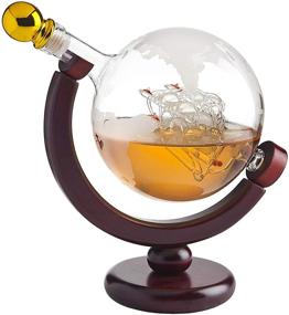 img 3 attached to Globe Shaped Whiskey Decanter - Premium Liquor, Scotch, Bourbon, Vodka or Wine Flask - 850ml Capacity