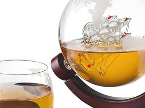 img 2 attached to Globe Shaped Whiskey Decanter - Premium Liquor, Scotch, Bourbon, Vodka or Wine Flask - 850ml Capacity
