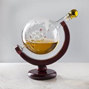 img 1 attached to Globe Shaped Whiskey Decanter - Premium Liquor, Scotch, Bourbon, Vodka or Wine Flask - 850ml Capacity