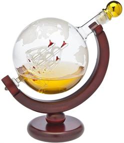 img 4 attached to Globe Shaped Whiskey Decanter - Premium Liquor, Scotch, Bourbon, Vodka or Wine Flask - 850ml Capacity