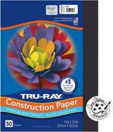 📝 pacon tru-ray heavyweight construction paper, black - 9x12, 50 sheets: sulphite construction paper logo