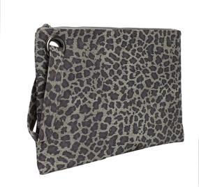 img 2 attached to Stylish Oversized Leopard Leather Wristlet: Perfect Women's Handbags & Wallets for Evening Occasions
