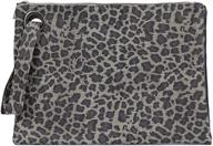 stylish oversized leopard leather wristlet: perfect women's handbags & wallets for evening occasions logo