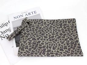 img 3 attached to Stylish Oversized Leopard Leather Wristlet: Perfect Women's Handbags & Wallets for Evening Occasions