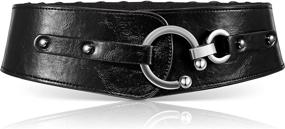 img 4 attached to Women Vintage Leather Elastic Stretch