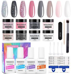 img 4 attached to 💅 Wakaniya Dip Powder Nail Kit: Complete DIY French Dip Manicure Kit with 8 Colors, Base Activator, and Top Coat