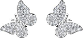 img 4 attached to 🦋 Women's/Girls' Colorful Pave Butterfly Earrings - Stylish Jewelry for Optimized Search