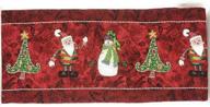 🎅 tache antique vintage christmas eve table runners, 13 x 54" - santa claus traditional holiday season red decorative woven tapestry logo