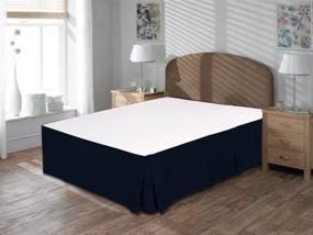 img 1 attached to 🛏️ 500TC Sateen Bed-Skirt (King, Navy Blue) - Long Staple 100% Egyptian Cotton - Durable, Comfortable, and Abrasion Resistant, 500 Thread Count