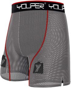 img 1 attached to 🏒 Ultimate Performance Solution: Youper Hockey Shorts Supporter Pocket for Men's Clothing