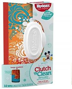 img 1 attached to 👶 HUGGIES Natural Care Unscented Baby Wipes, Sensitive, Water-Based, 1 Clutch 'N' Clean Refillable Travel Pack, Total 32 Count
