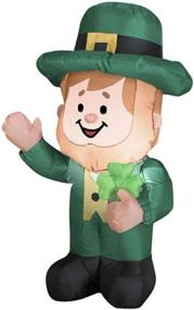 img 1 attached to Gemmy 3.5' St Patrick's Day Leprechaun Inflatable Decoration with Lights - Irish Leprechaun Airblown