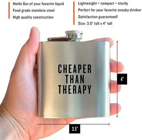 img 1 attached to 🍻 Affordable Alternative to Therapy: Exceptional 6oz Stainless Steel Hip Flask - Ideal Snarky Gift for Whiskey Lovers, Educators, Mothers, Spouses, Siblings, Partners, and Mental Health Professionals