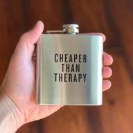 🍻 affordable alternative to therapy: exceptional 6oz stainless steel hip flask - ideal snarky gift for whiskey lovers, educators, mothers, spouses, siblings, partners, and mental health professionals logo