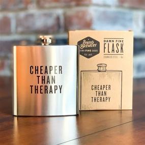 img 3 attached to 🍻 Affordable Alternative to Therapy: Exceptional 6oz Stainless Steel Hip Flask - Ideal Snarky Gift for Whiskey Lovers, Educators, Mothers, Spouses, Siblings, Partners, and Mental Health Professionals