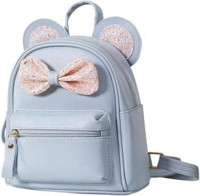 img 2 attached to Cartoon Leather Backpack Shoulder Rucksack Backpacks for Kids' Backpacks