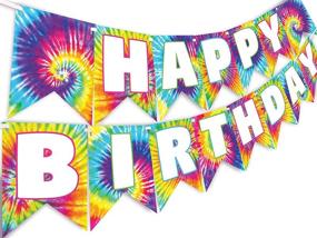 img 1 attached to Tie Dye Happy Birthday Banner
