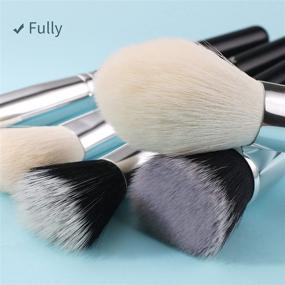 img 1 attached to 💄 BEILI 15pcs Professional Makeup Brush Set – Natural Goat Hair & Premium Synthetic Kabuki Brushes for Face, Eyes, and Blending – Complete Kit for Flawless Makeup Application (Black/Silver)