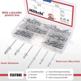 img 2 attached to 🔧 Hilitchi Professional Rivet Gun Adapter Kit + 210Pcs M3 M4 M5 Aluminum Assorted Rivets + 4Pcs Nozzle Bolts + Wrench & Clamping Fixture + Cordless Drill Compatibility + Sheet Metal Work