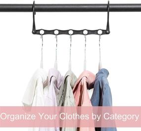 img 2 attached to 📦 Maximize Your Closet Space with Timirog Space Saving Hangers, Black Plastic Magic Hangers - 6 Pack