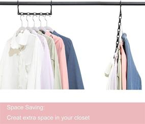 img 3 attached to 📦 Maximize Your Closet Space with Timirog Space Saving Hangers, Black Plastic Magic Hangers - 6 Pack