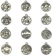 🔮 lollibeads (tm) vintage style round charm zodiac set: exquisite antiqued tibetan silver jewelry making kit logo