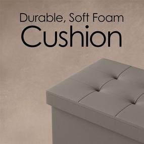 img 1 attached to 🪑 Luxurious Gray Folding Storage Bench Ottoman – 30” Faux Leather: Stylish and Functional!