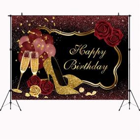 img 3 attached to Aperturee Birthday Champagne Photography Background Camera & Photo for Video